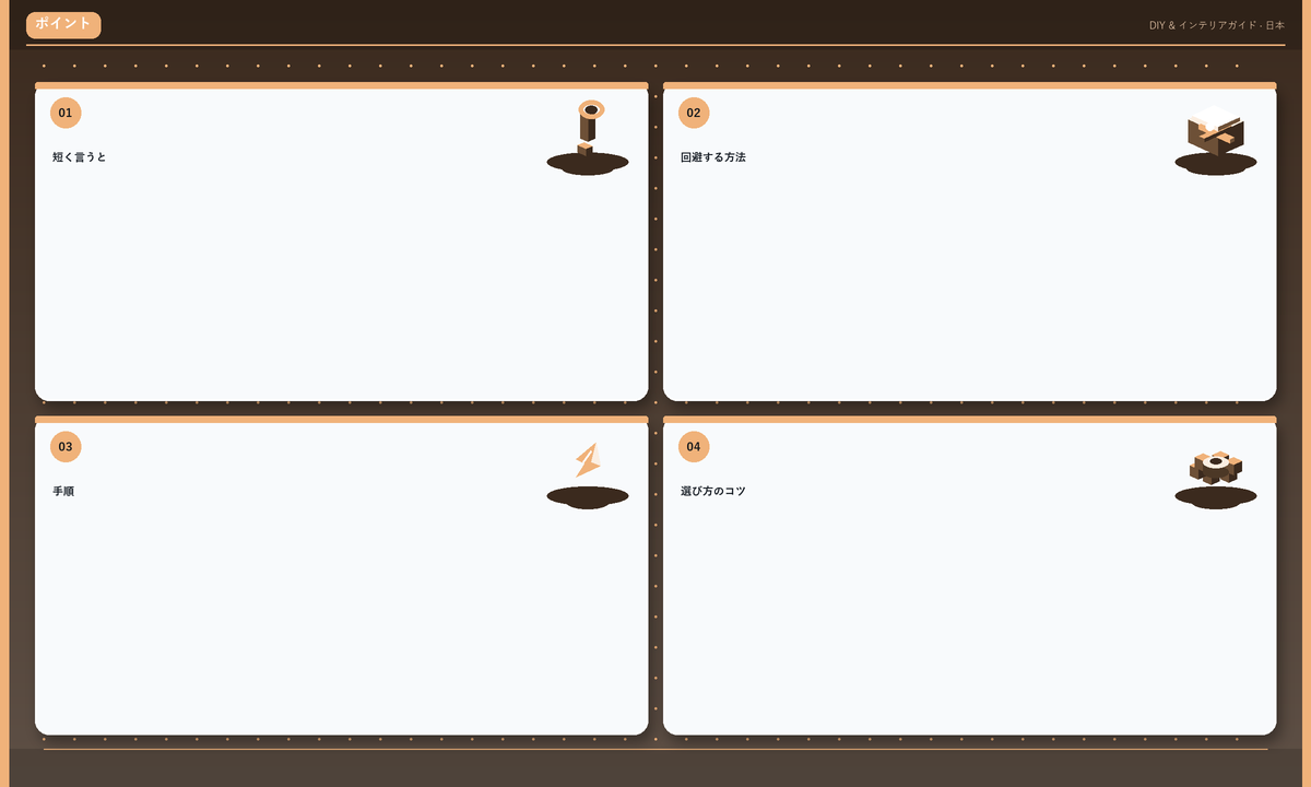 ポイント: 短く言うと · 回避する方法 · 手順 · 選び方のコツ